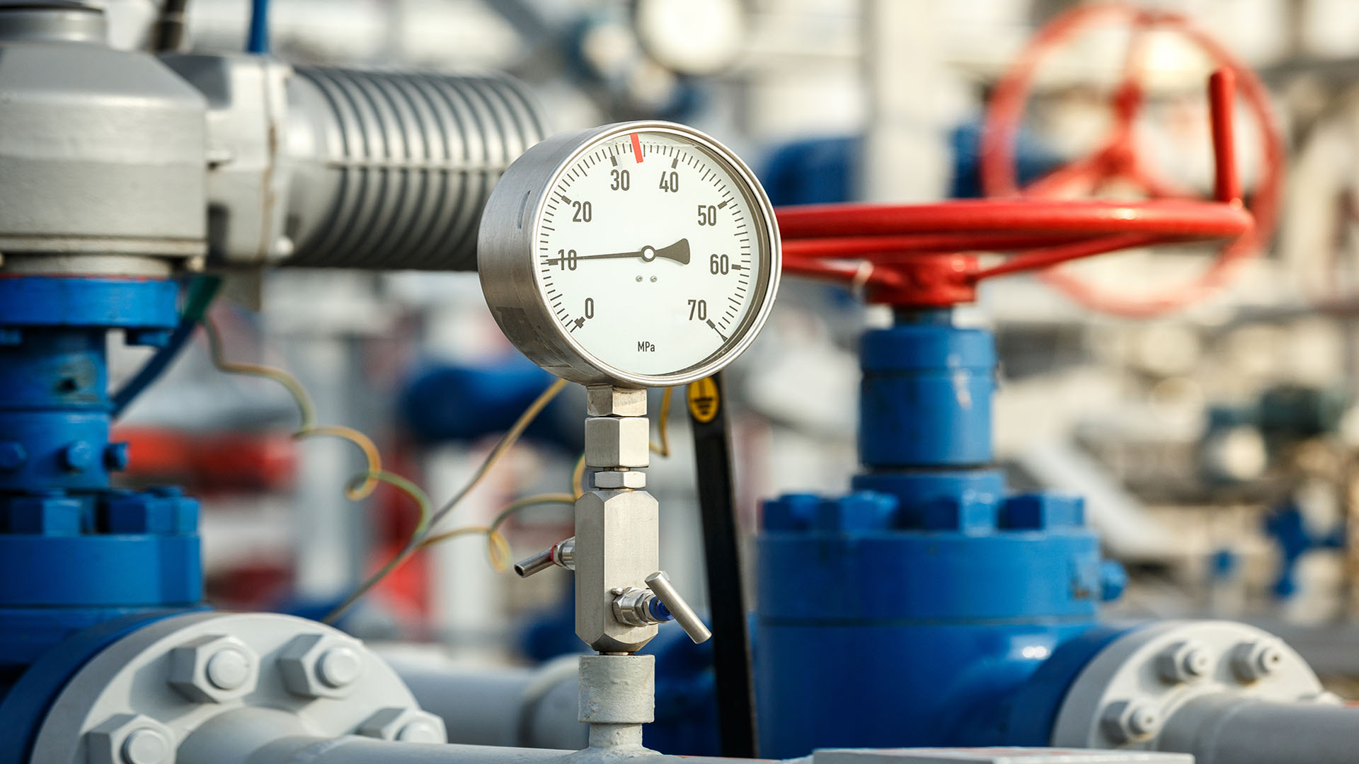 Gas manometer on a gas development plant